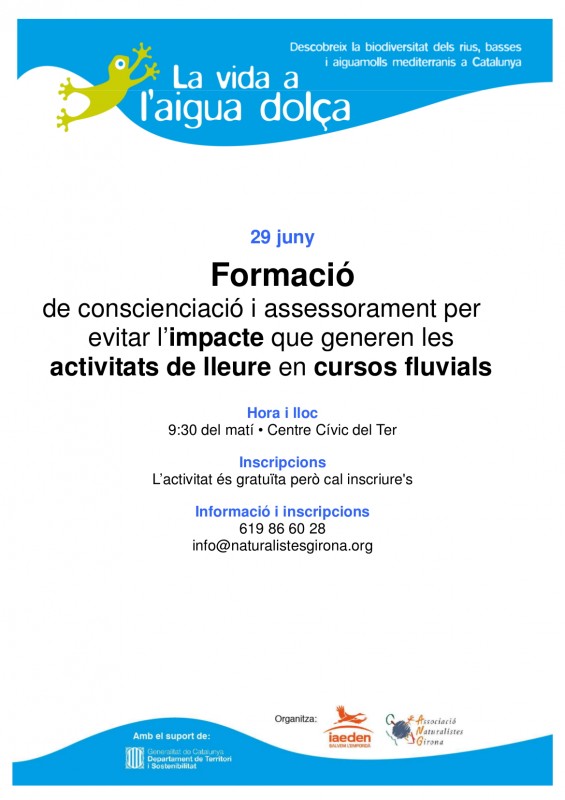 L'ANG organitza una formació per a reduir l’impacte de les activitats de lleure en els cursos fluvials