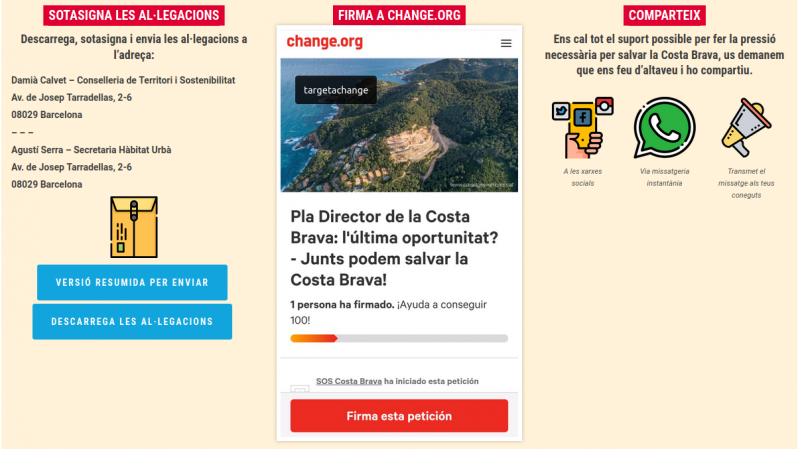 Ajuda’ns a combatre l’especulació a la Costa Brava