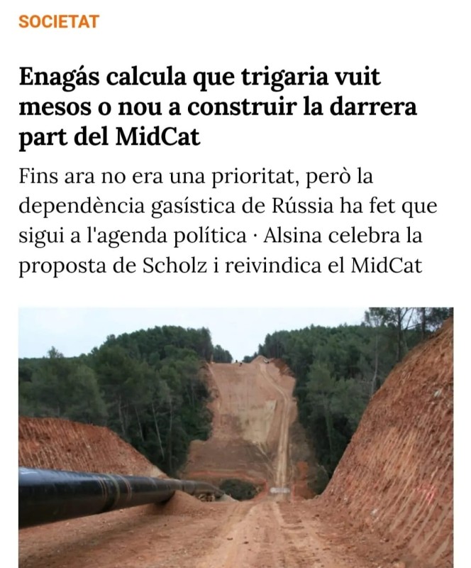 Possible reactivació del gasoducte MidCat